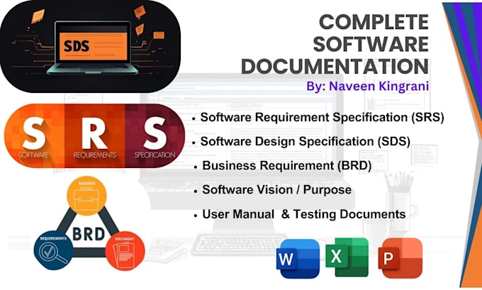 Gig Preview - Do software requirement specification srs, sds, brd and technical documentation