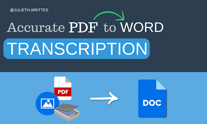 Gig Preview - Do professional PDF or image transcription to editable text