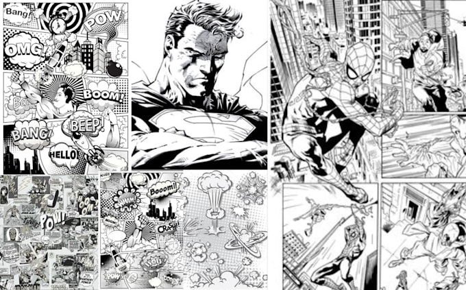 Gig Preview - Draw a super detailed black and white comic book page