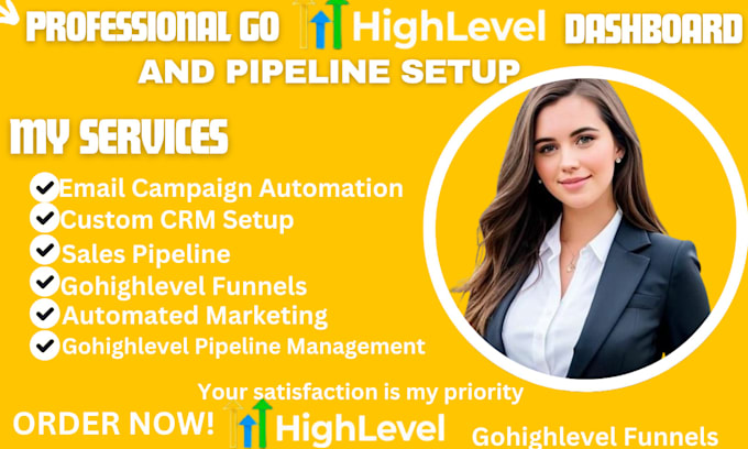 Gig Preview - Make professional gohighlevel dashboard automated email campaign pipeline setup