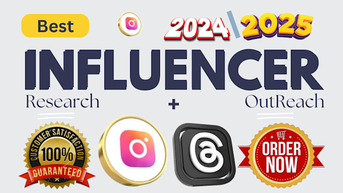 Gig Preview - Do best instagram and thread influencer research, outreach, influencer marketing