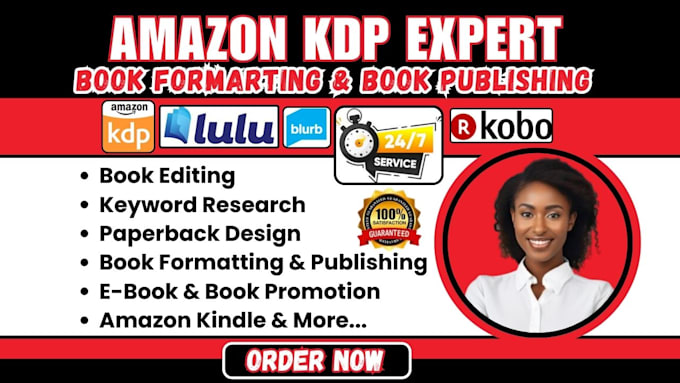 Gig Preview - Do kdp book publishing, book formatting, amazon KDP, children book, ebook writer