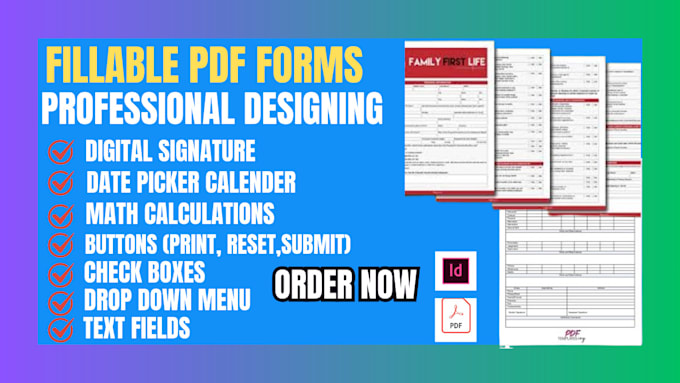 Gig Preview - Create and redesign interactive fillable PDF forms in adobe acrobat, indesign