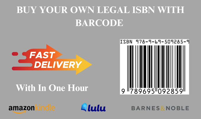 Gig Preview - Convert your isbn to a professional barcode and provide legal isbn number