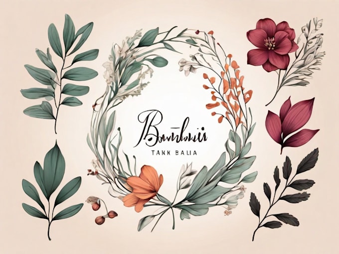 Gig Preview - Design hand drawn botanical boho minimalist logo