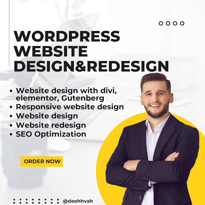 Gig Preview - Build design, redesign wordpress website with elementor, divi, gutenberg