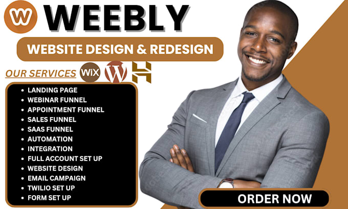 Gig Preview - Build weebly website, weebly website redesign, wix website, godaddy website