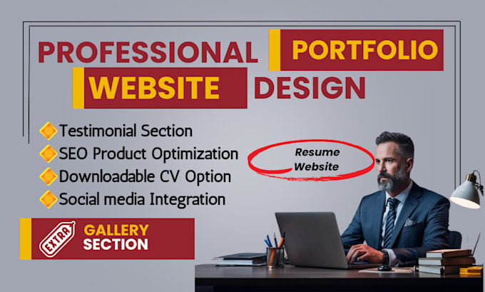 Gig Preview - Build portfolio website, business portfolio website, wordpress resume website