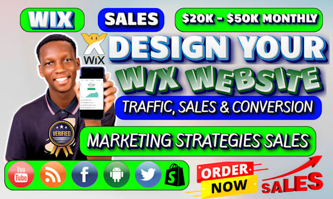 Gig Preview - Wix website design or wix website redesign, wix seo for wix online store