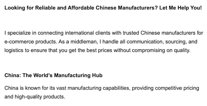 Gig Preview - Connect you with reliable chinese manufacturers for e commerce