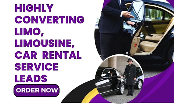 Gig Preview - Generate limo leads black car service limousine lead rental chauffeur website va