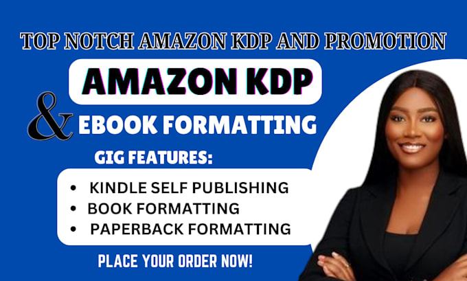 Gig Preview - Do ebook publishing, amazon kdp publishing, book publishing