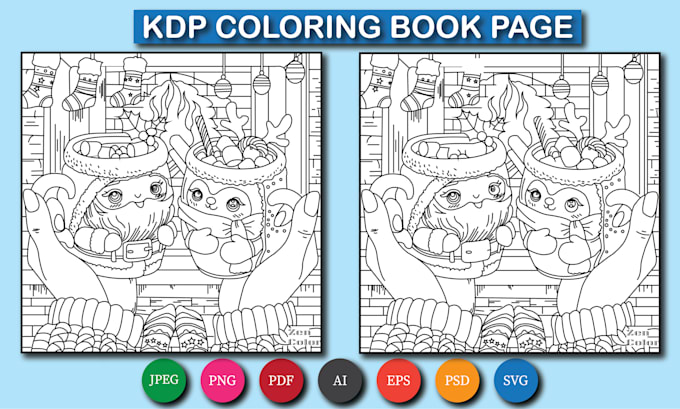 Gig Preview - Draw custom adult coloring book page for kdp