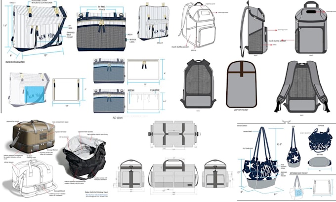 Gig Preview - Design fashion handbags, backpacks, wallets, suitcases, luggage and tech pack