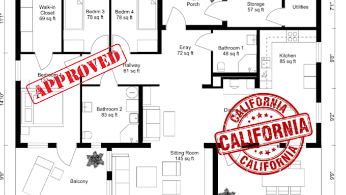 Gig Preview - California, tx, florida USA landscape architect building plan stamp for approval