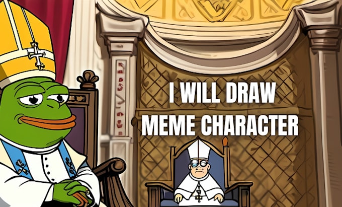 Gig Preview - Draw character design for your meme coin art