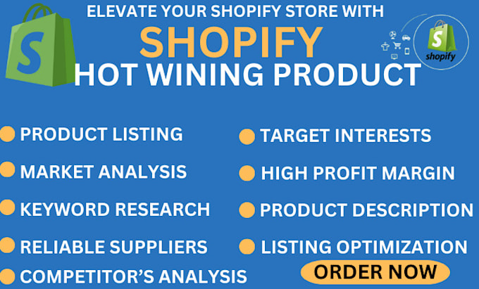 Gig Preview - Find hot trending winning products to boost your shopify dropshipping store