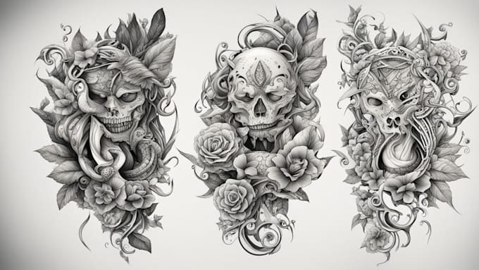 Gig Preview - Design a tattoo in black and white or in color