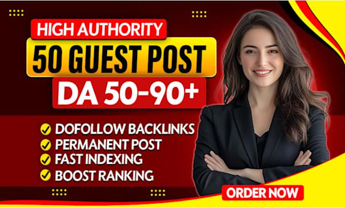 Gig Preview - Write high da guest post backlinks with SEO quality guest posting service