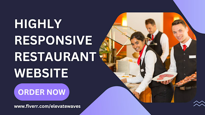 Gig Preview - Build restaurant website bar booking food delivery online ordering landing page