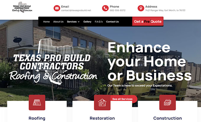 Gig Preview - Construction website, plumbing, hvac, roofing, handyman, construction website