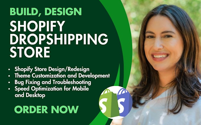 Gig Preview - Build high converting shopify dropshipping store or shopify website redesign