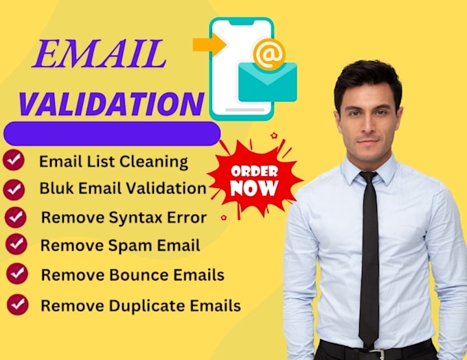 Gig Preview - Do bulk email validation email verification cleaning your email list