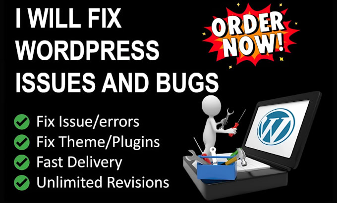 Gig Preview - Fix wordpress website errors, issues, and bugs in 24 hrs