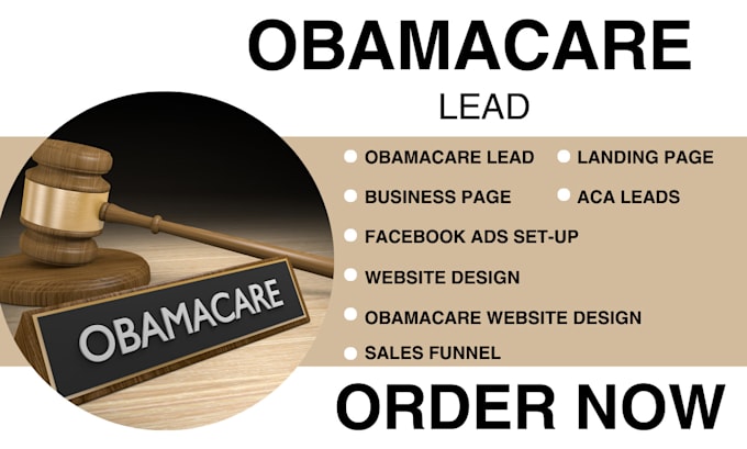 Gig Preview - Generate obamacare leads obamacare landing page aca leads facebook ads website