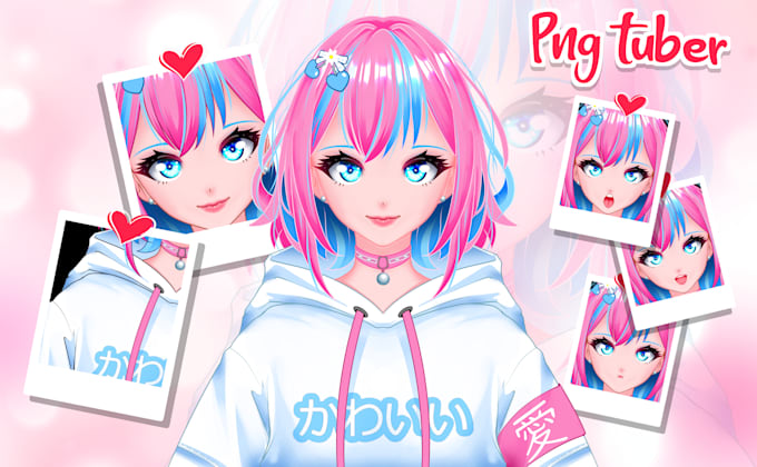 Gig Preview - Draw pngtuber model in vtuber live2d anime art style for your streams