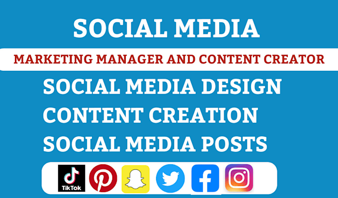 Gig Preview - Be your social media marketing manager and content creator