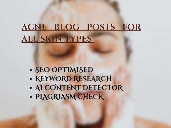 Bestseller - create 5 SEO optimised acne blogs