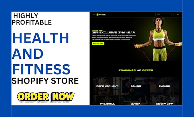 Gig Preview - Build profitable health and fitness shopify store health supplement website