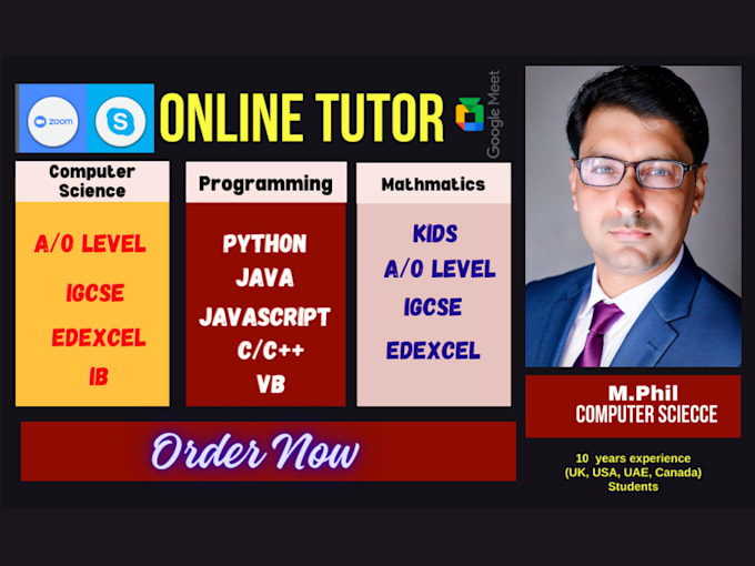 Gig Preview - Be your online tutor for math, python, java, javascript, c, csharp, vb coding