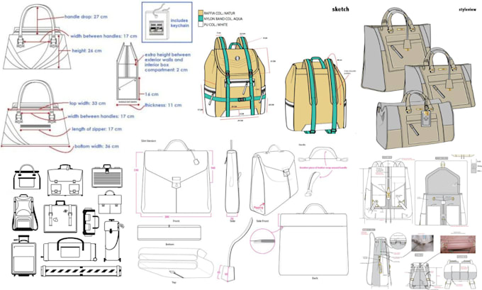 Gig Preview - Do handbag, laptop bag, luggage, patternmaker backpack and wallet with tech pack