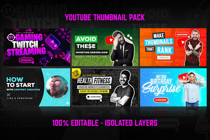 Gig Preview - Design catchy youtube thumbnails to boost your views