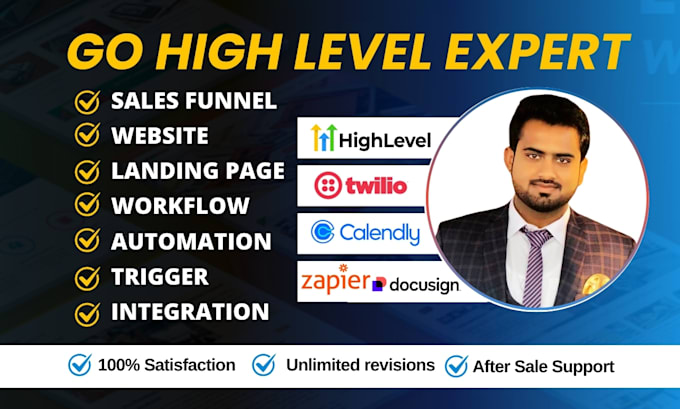 Gig Preview - Your gohighlevel sales funnel, landing page, website, CRM, and ghl saas expert