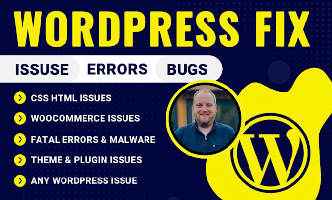 Gig Preview - Fix wordpress issue, fix wordpress bugs, fix wordpress error, elementor pro help