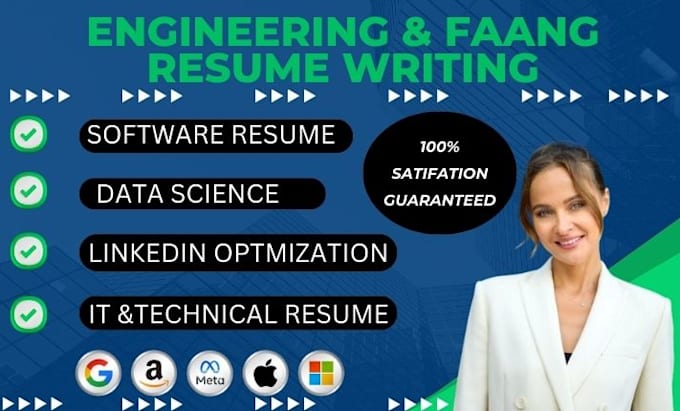 Gig Preview - Rewrite and write a winning faang ready software engineer resume