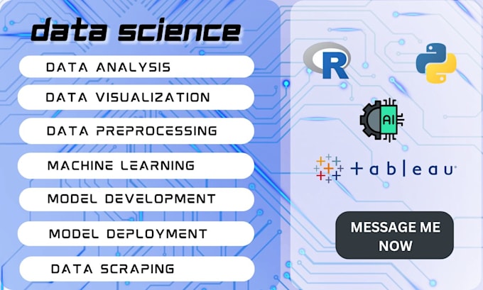 Gig Preview - Do data analysis, machine learning, data preprocessing, data visualization