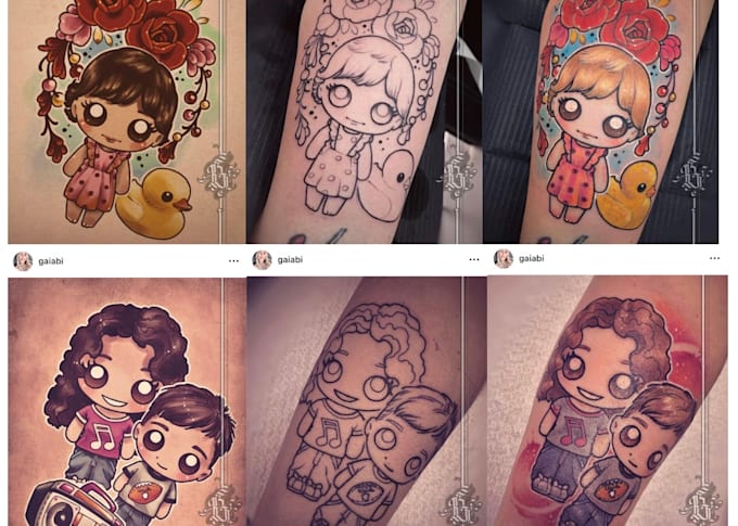 Gig Preview - Draw your cute doll version for a tattoo