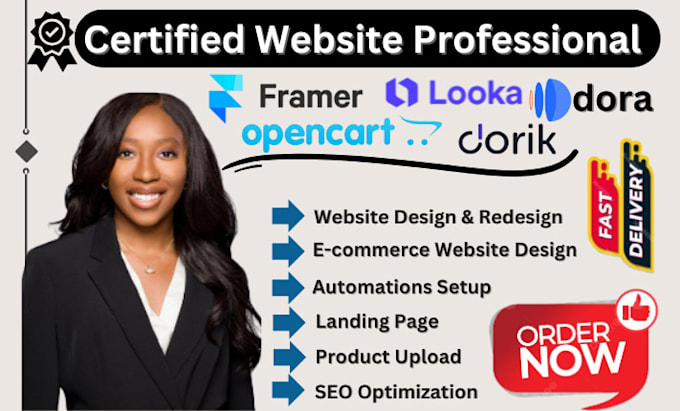 Gig Preview - Design and redesign website on looka website framer clone dora dorik opencart