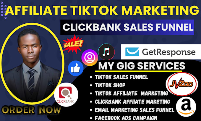 Gig Preview - Setup clickbank tiktok affiliate shop manage facbook and instagram marketing ads