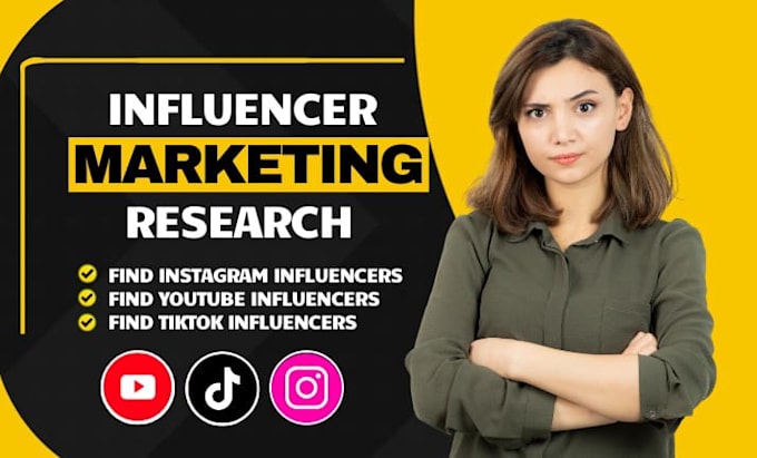 Gig Preview - Create instagram, tiktok, youtube influencers list for influencer marketing