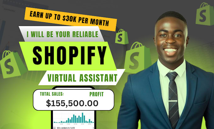 Gig Preview - Shopify virtual assistant shopify manager store manager shopify marketing