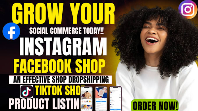 Gig Preview - Create instagram shop facebook shop meta, shop dropshipping instagram ads