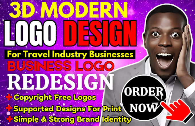 Gig Preview - Do travel business branding logo design, 3d business industry site and redesign