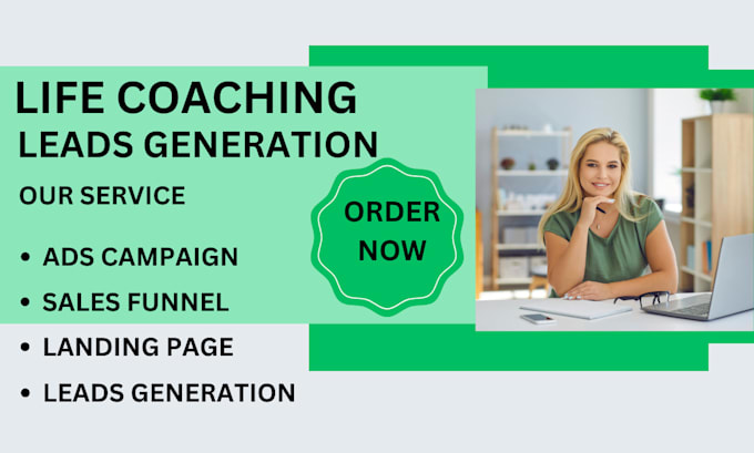 Gig Preview - Life coaching leads life coaching landing page life coaching sales funnel