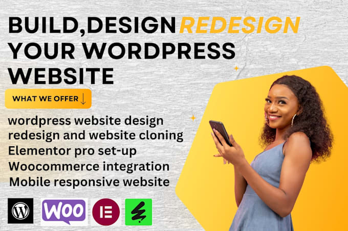 Gig Preview - Design redesign a responsive wordpress websites landing pages elementor clones