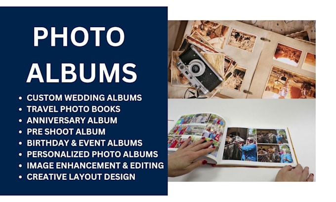 Gig Preview - Design unique photobook, wedding albums travel photobooks, birthday photo albums